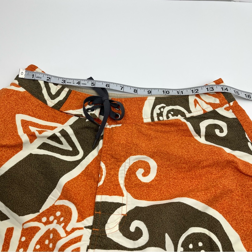 Patagonia Board Shorts Mens Size 31 Orange Drawstring Wavefarer‎ Swim Summer - Picture 5 of 11